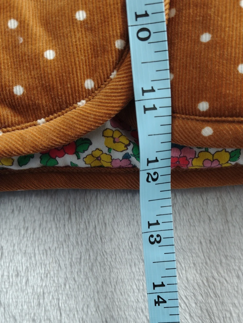 Baby Boden Brown Corduroy Hedgehog Jacket with White Polka Dots Size 6-9 Months